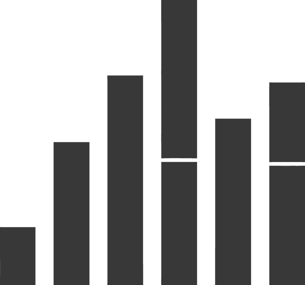 Silhouette Infografik Bar Graph Wachstum 2d Objekt schwarz Farbe nur vektor