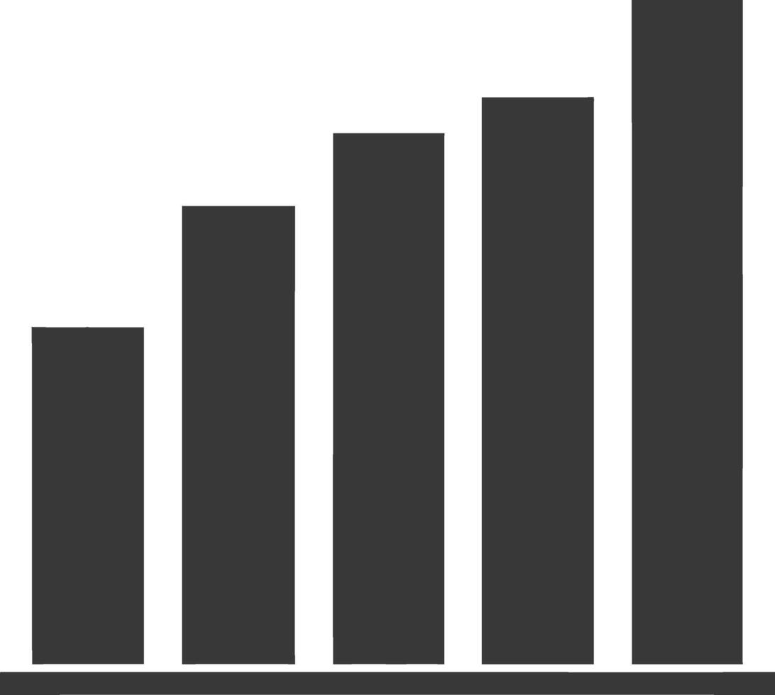 Silhouette Infografik Bar Graph Wachstum 2d Objekt schwarz Farbe nur vektor