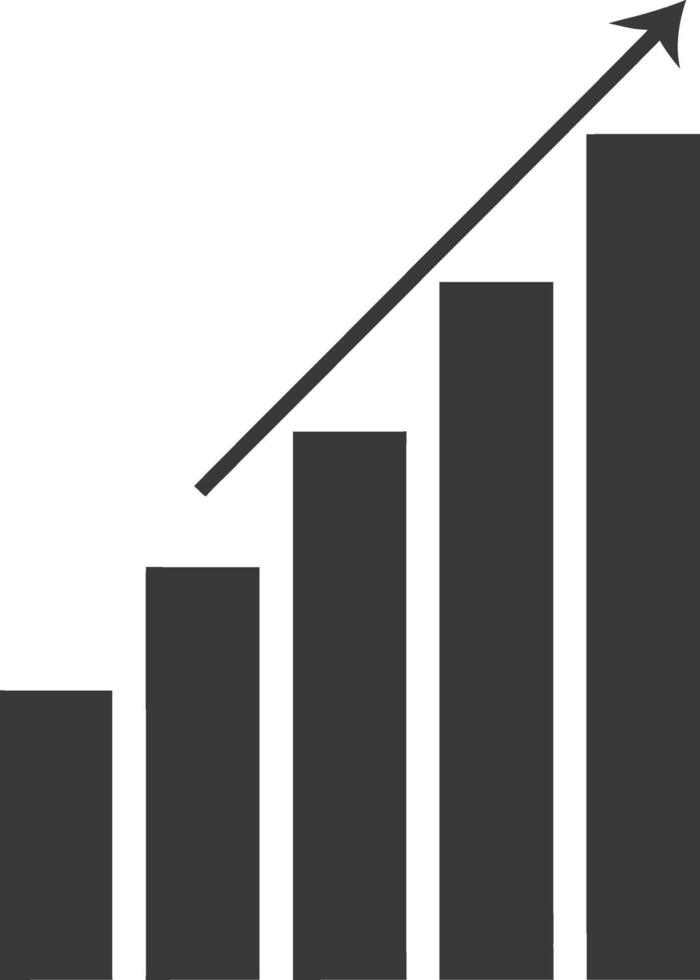 Silhouette Infografik Bar Graph Wachstum 2d Objekt schwarz Farbe nur vektor