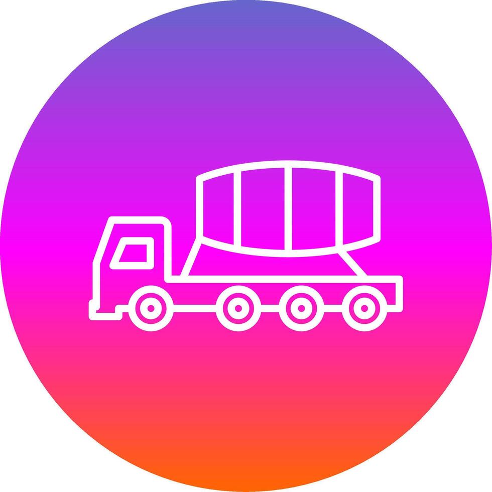 Zement LKW Linie Gradient Kreis Symbol vektor