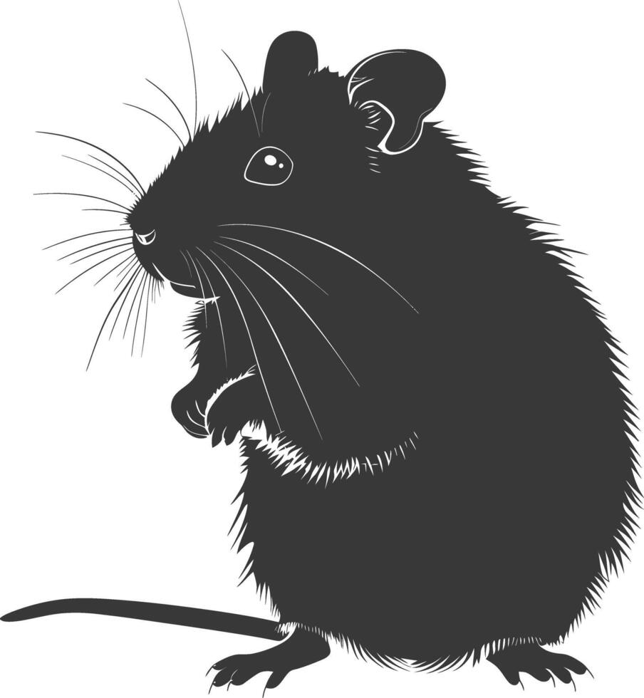 Silhouette Hamster Tier schwarz Farbe nur voll Körper vektor