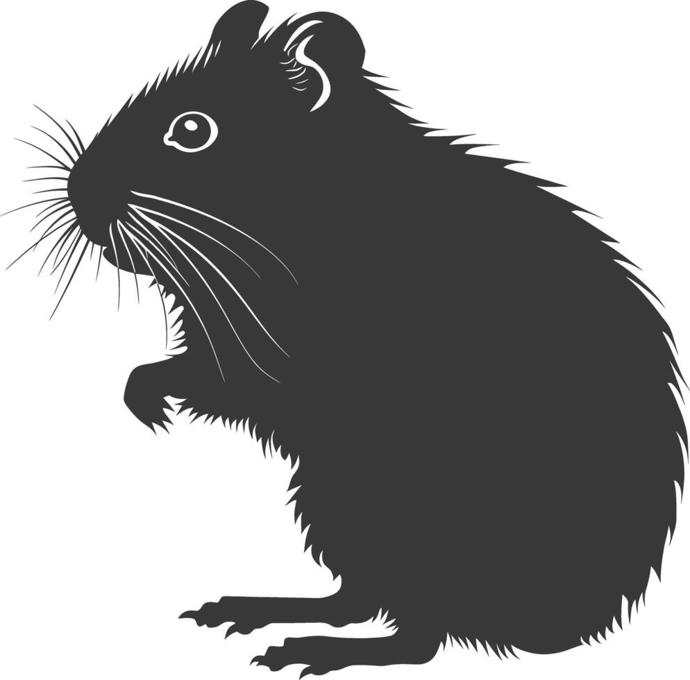 silhuett hamster djur- svart Färg endast full kropp vektor