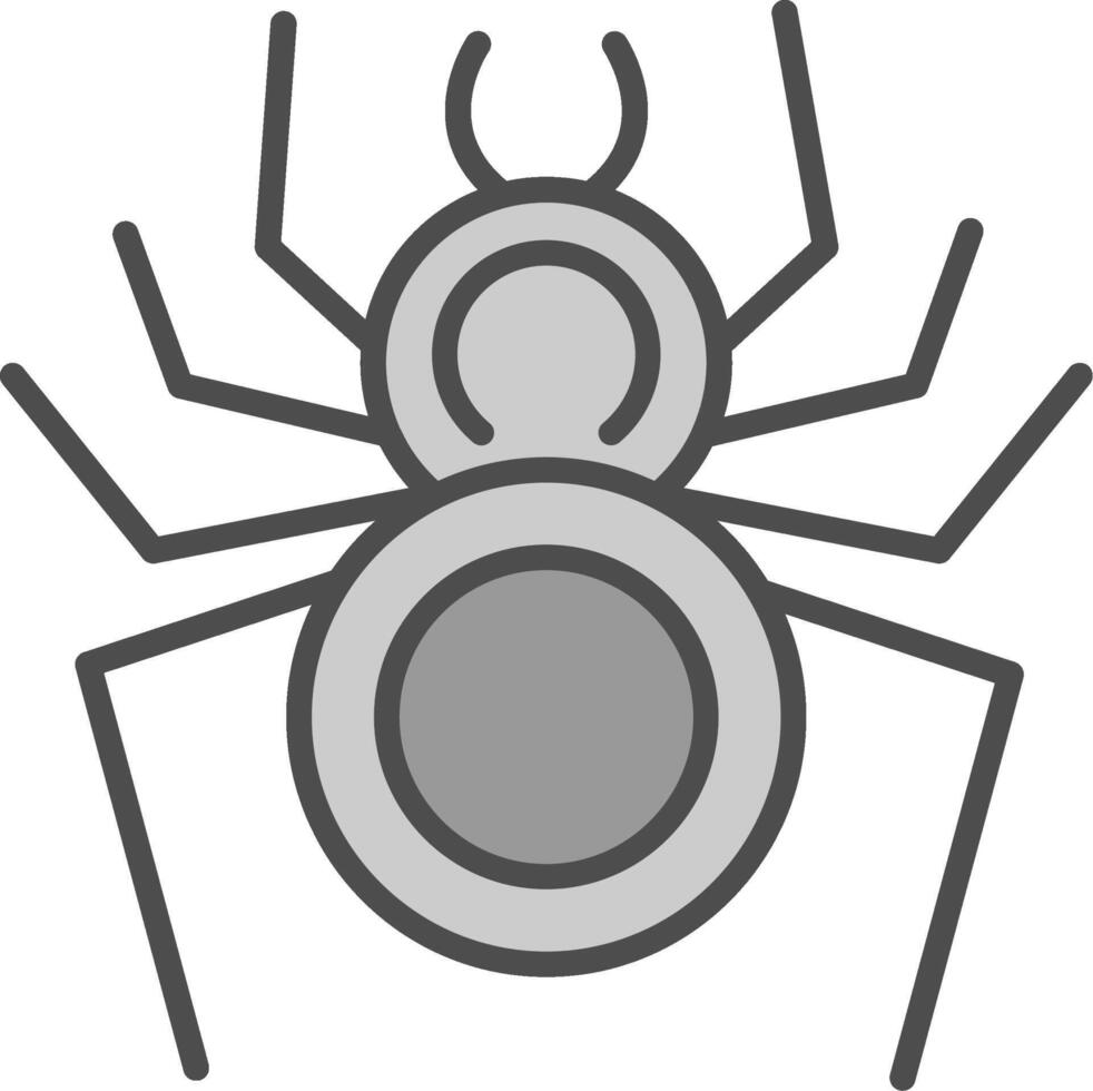 Spinne Linie gefüllt Graustufen Symbol Design vektor