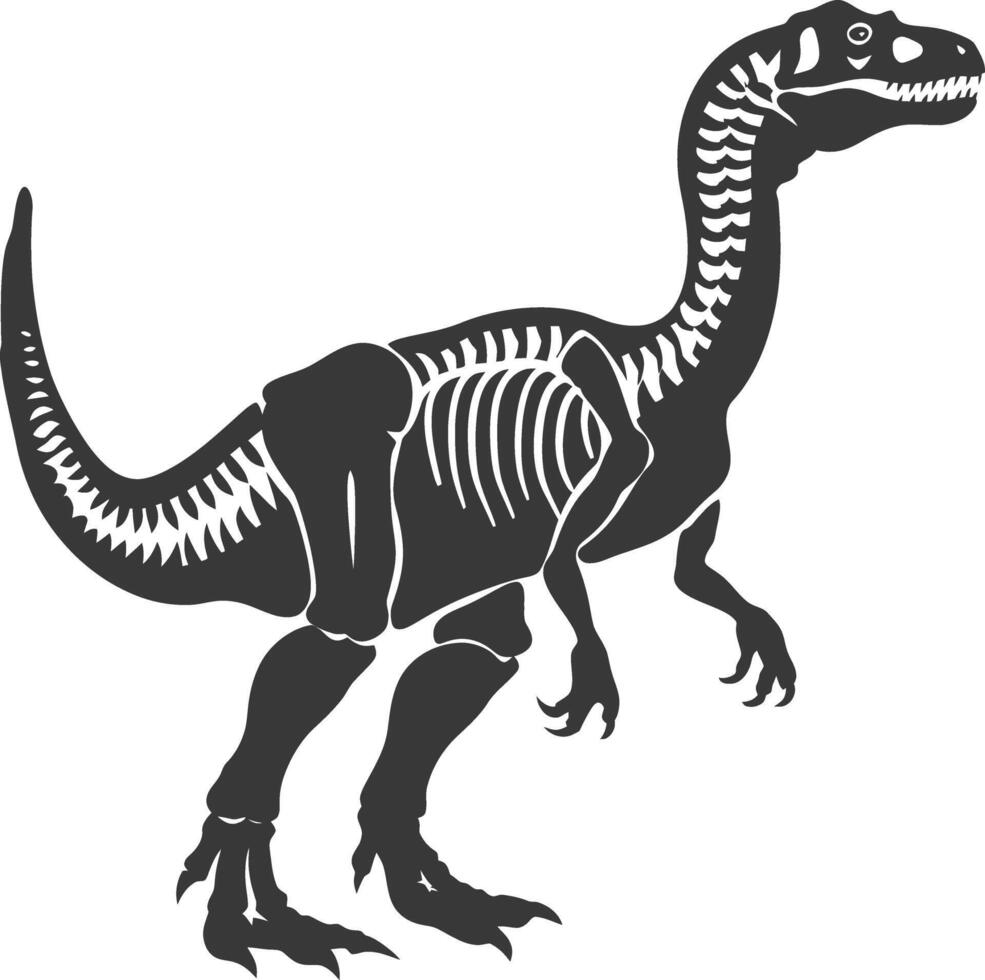 Silhouette prähistorisch Dinosaurier Tier schwarz Farbe nur vektor