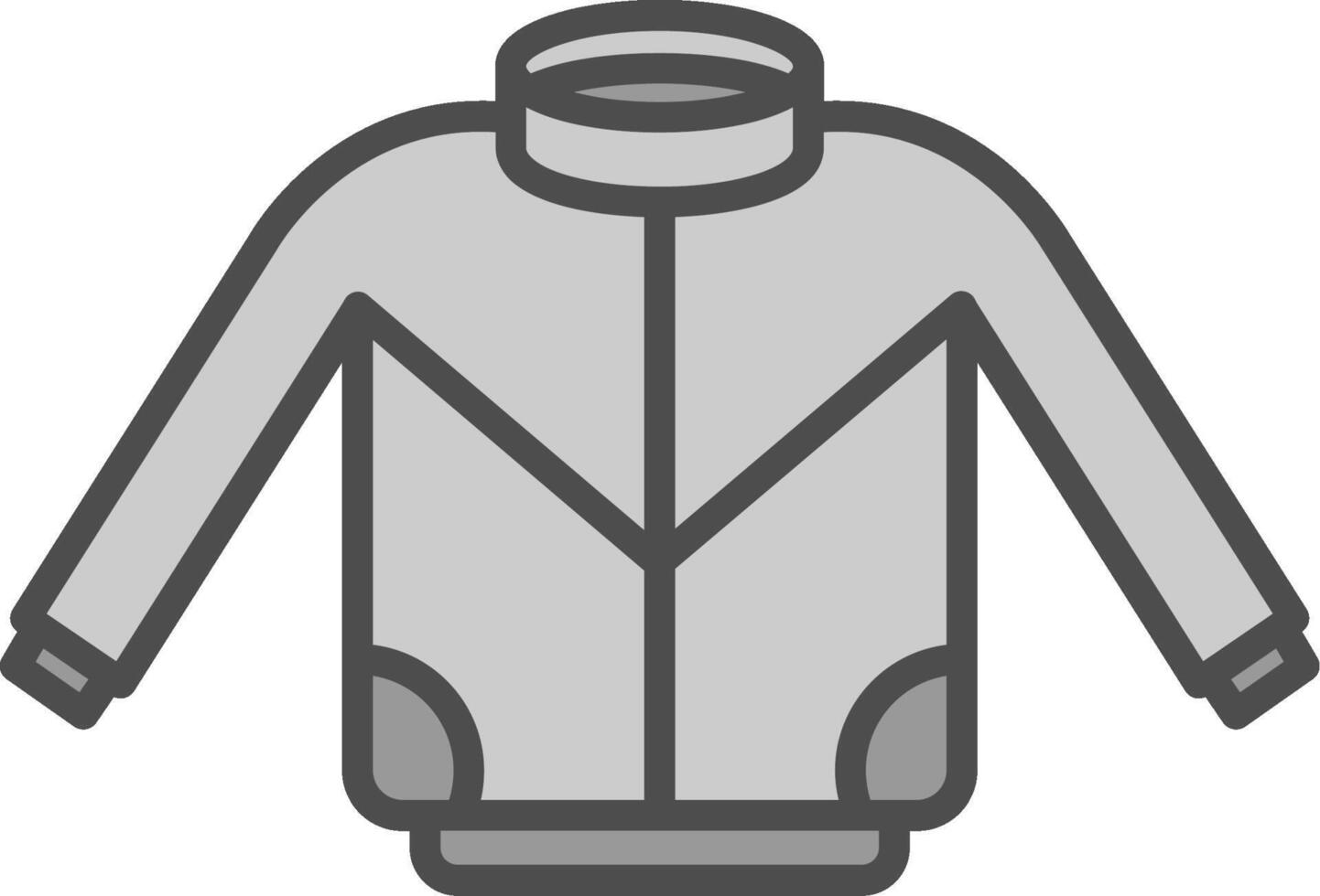 Jacke Linie gefüllt Graustufen Symbol Design vektor