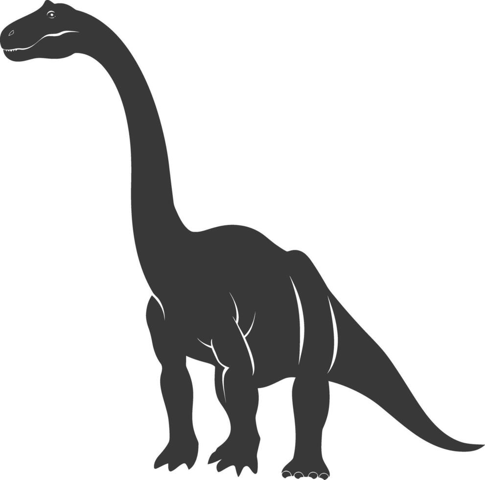 silhuett förhistorisk dinosaurie djur- svart Färg endast vektor