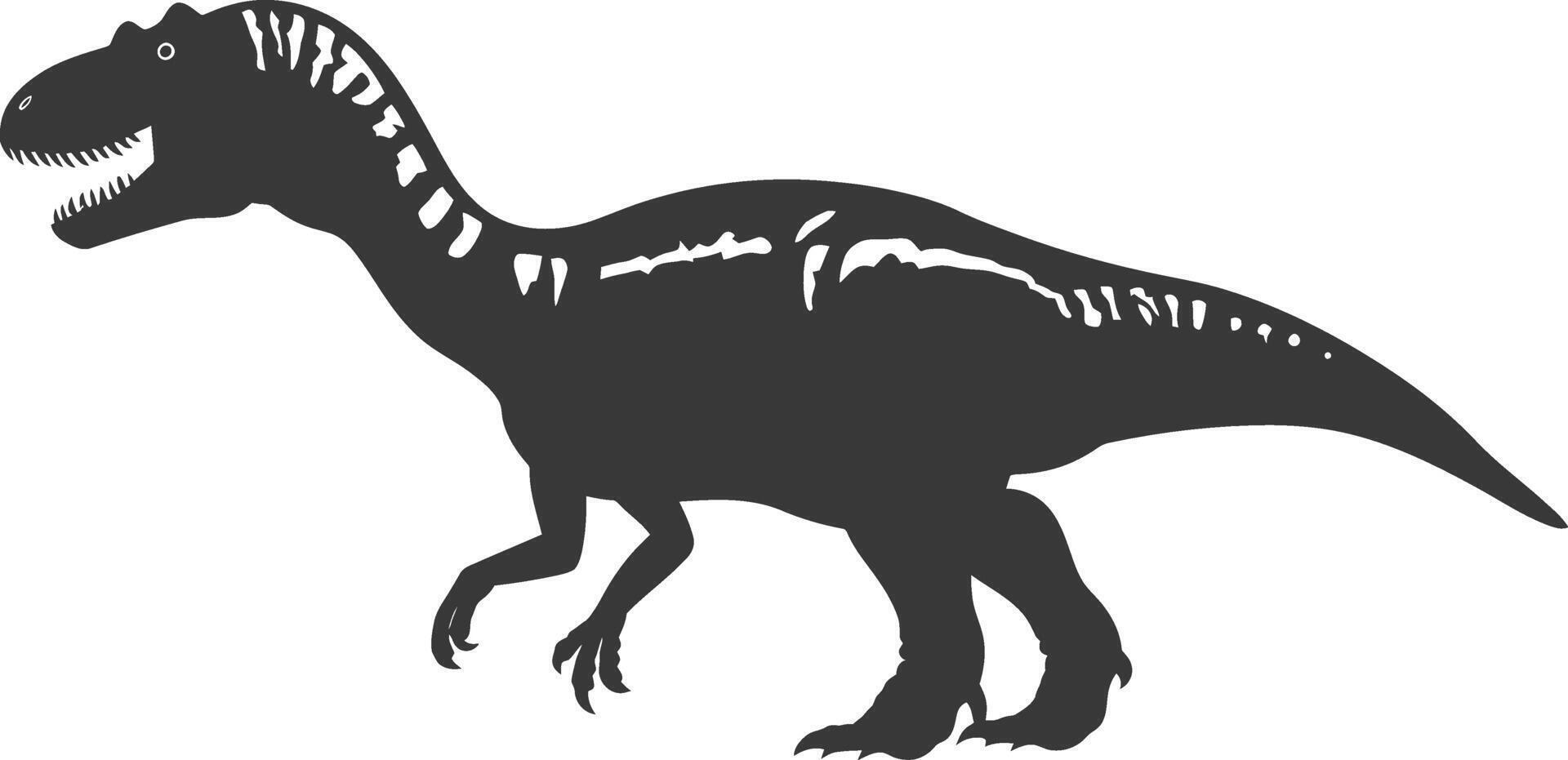 Silhouette prähistorisch Dinosaurier Tier schwarz Farbe nur vektor