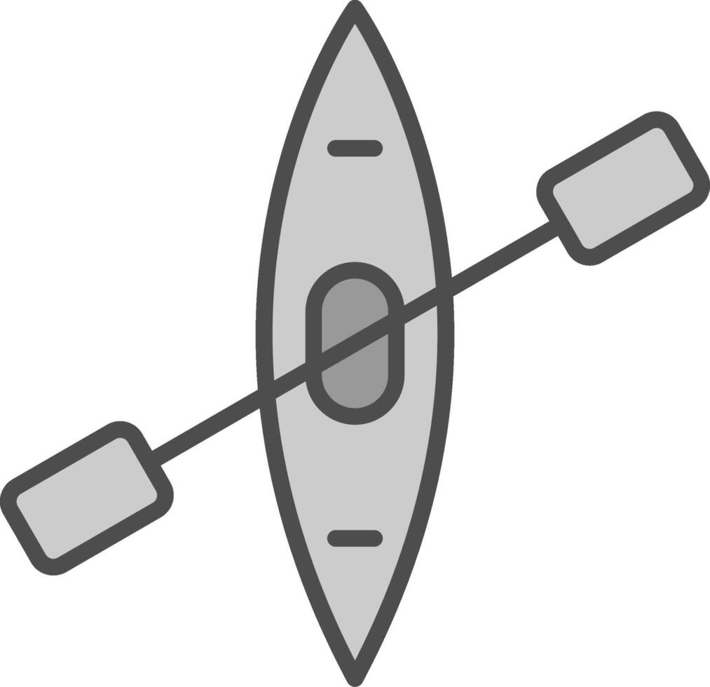 Kanu Linie gefüllt Graustufen Symbol Design vektor