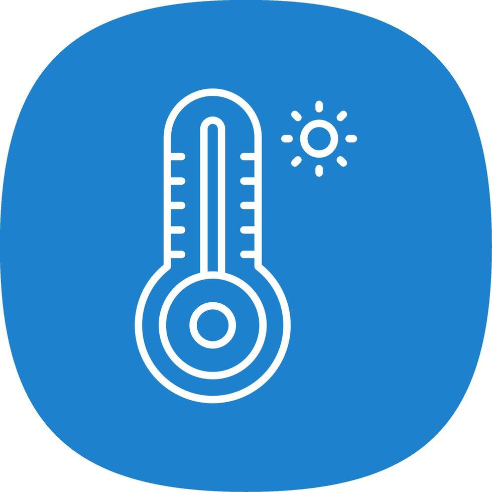 termometer linje kurva ikon design vektor