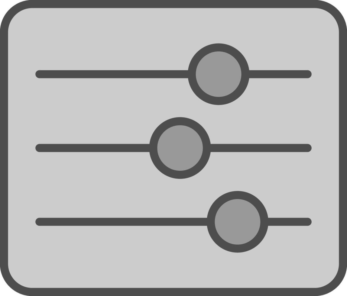 Schieberegler Linie gefüllt Graustufen Symbol Design vektor