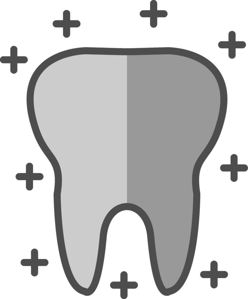 tand linje fylld gråskale ikon design vektor