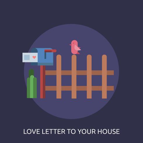 Liebesbrief zu Ihrem Haus-Begriffsillustration Design vektor