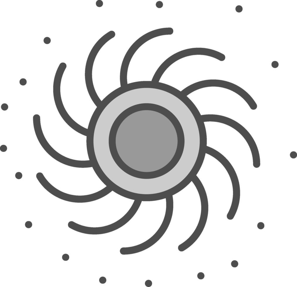 schwarz Loch Linie gefüllt Graustufen Symbol Design vektor