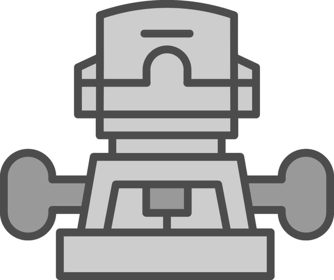 Router Linie gefüllt Graustufen Symbol Design vektor