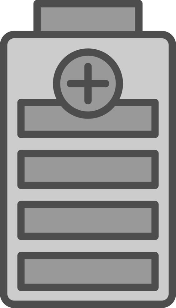 batteri nivå linje fylld gråskale ikon design vektor