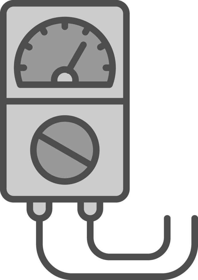 Stromspannung Indikator Linie gefüllt Graustufen Symbol Design vektor