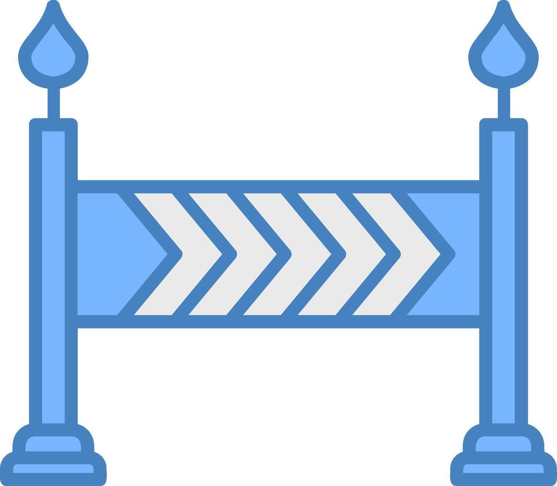 barriär linje fylld blå ikon vektor