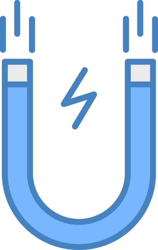 Magnet Linie gefüllt Blau Symbol vektor