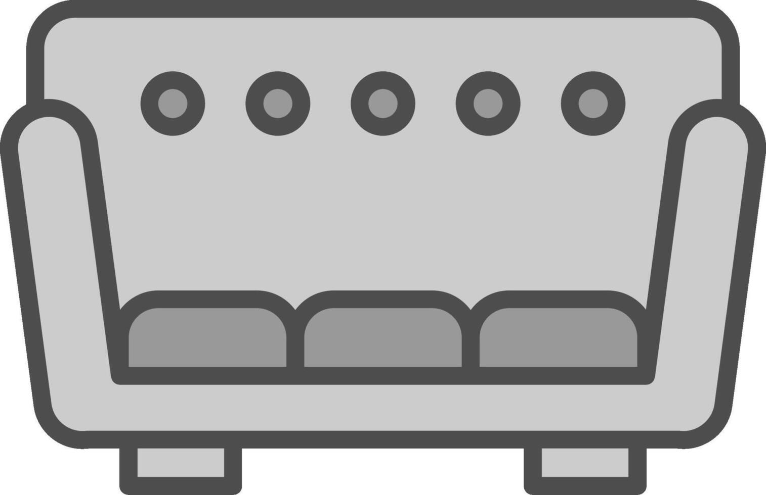 soffa linje fylld gråskale ikon design vektor