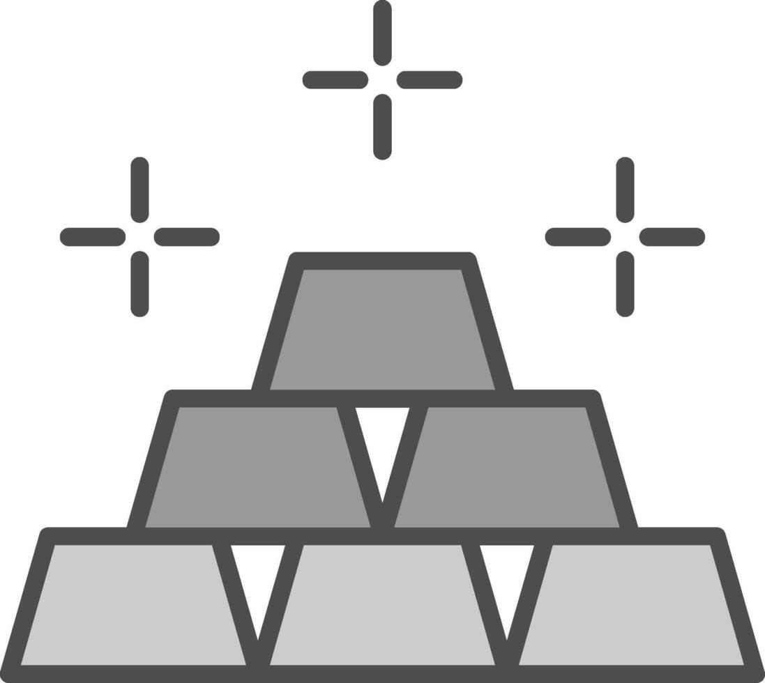 Gold Linie gefüllt Graustufen Symbol Design vektor