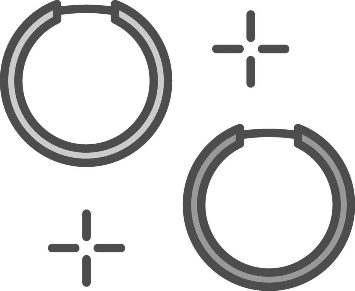 Band Ohrringe Linie gefüllt Graustufen Symbol Design vektor