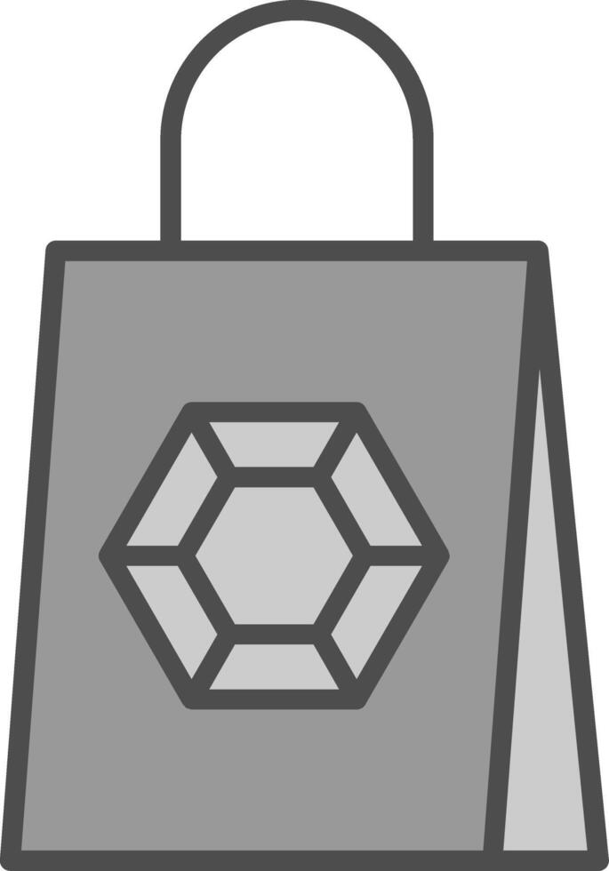 handla väska linje fylld gråskale ikon design vektor