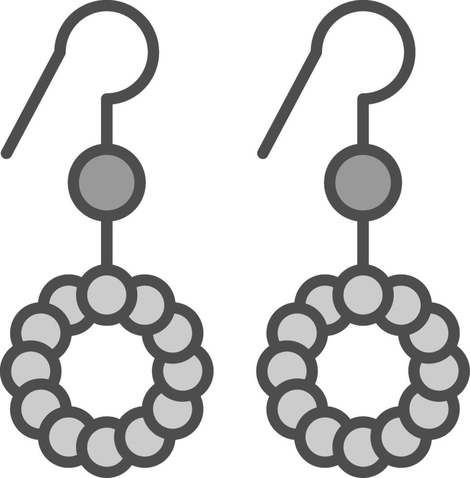 Ohrringe Linie gefüllt Graustufen Symbol Design vektor