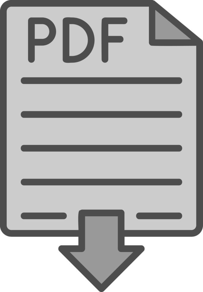 pdf Linie gefüllt Graustufen Symbol Design vektor