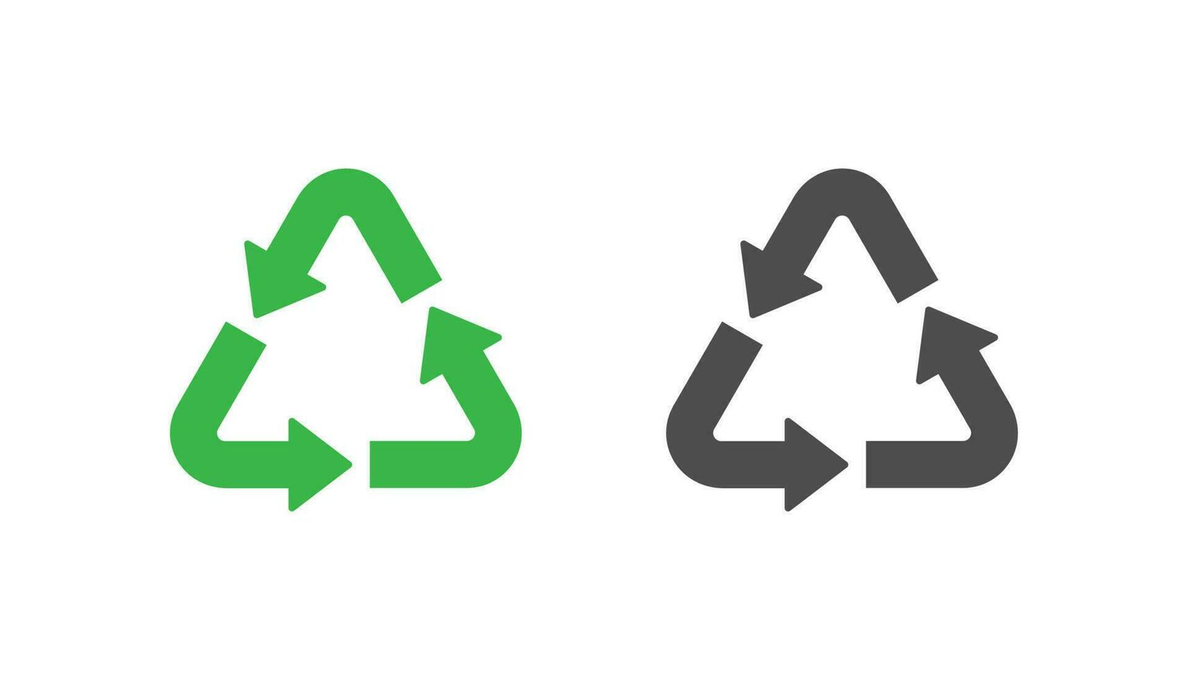 Recycling-Symbol, grünes und schwarzes Recycling-Symbol-Vektordesign, Symbol für saubere Umwelt retten den Planeten Erde vektor