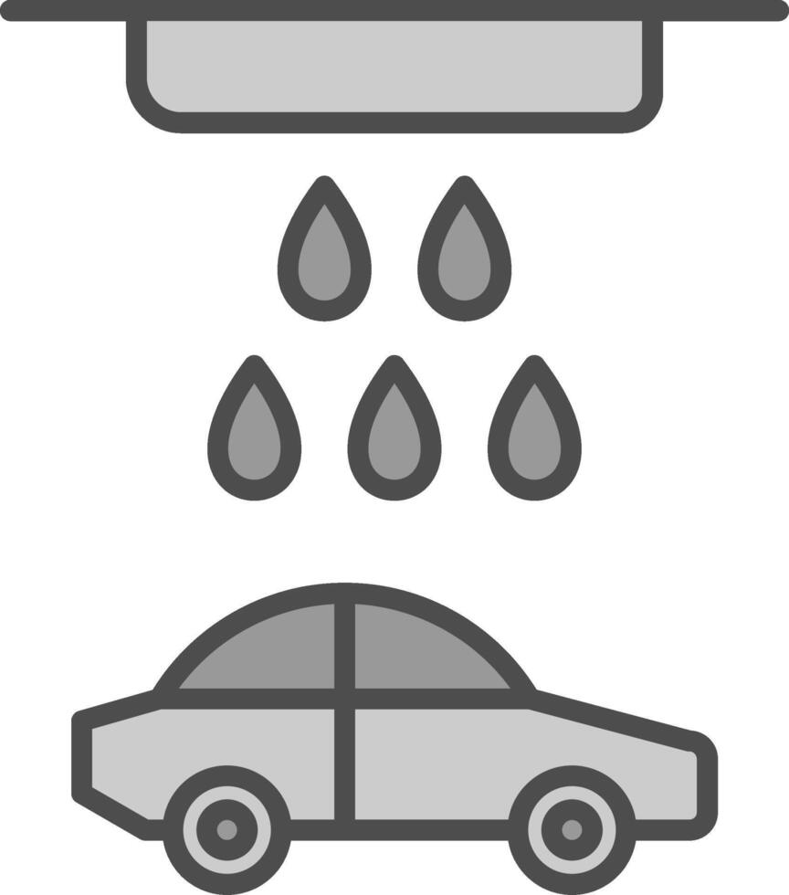 Auto waschen Linie gefüllt Graustufen Symbol Design vektor