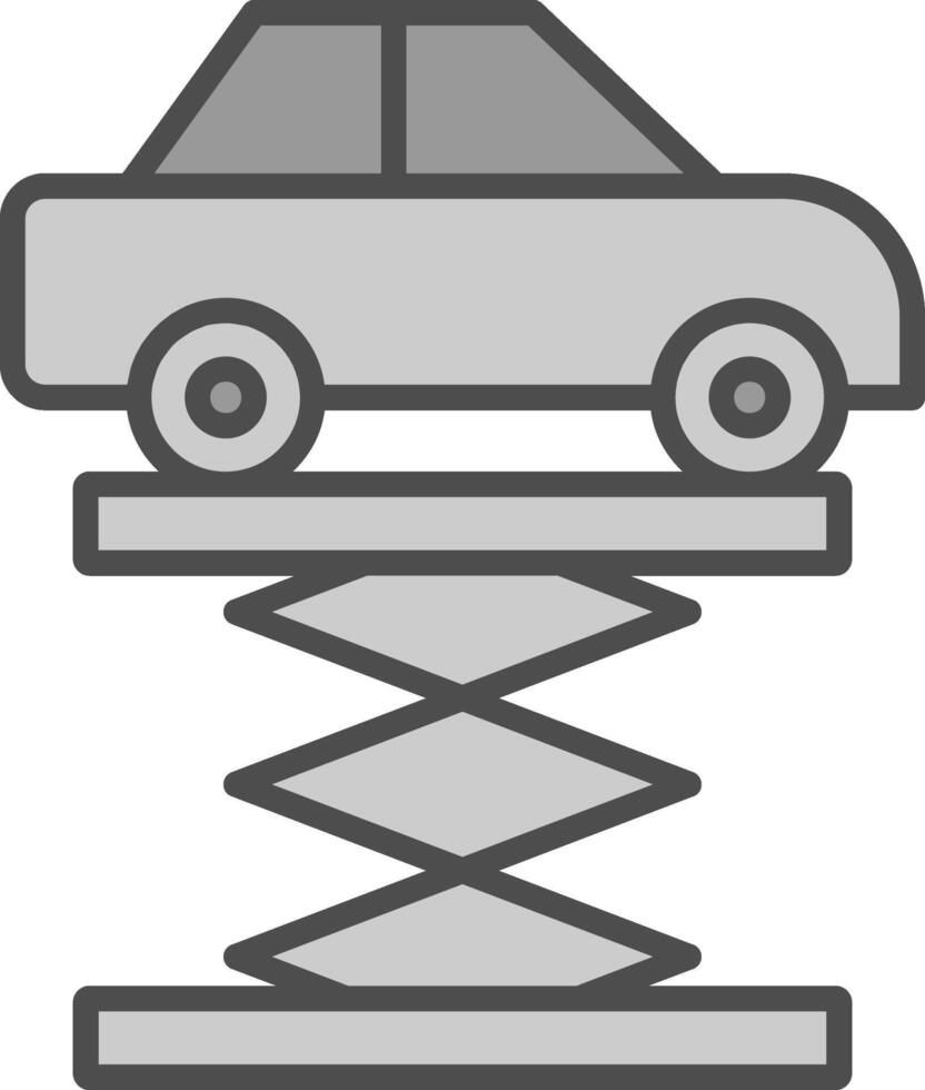 Auto Jack Linie gefüllt Graustufen Symbol Design vektor