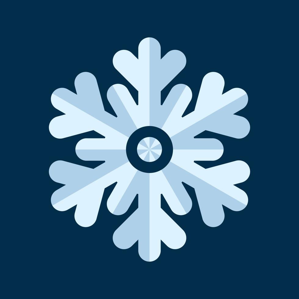 Schneeflocke-Symbol. Weihnachten und Winter traditionelles Symbol für Logo, Druck, Aufkleber, Emblem, Gruß- und Einladungskartendesign und Dekoration vektor