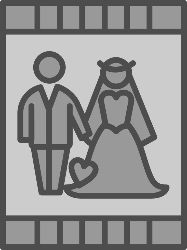 Hochzeit Einladung Linie gefüllt Graustufen Symbol Design vektor