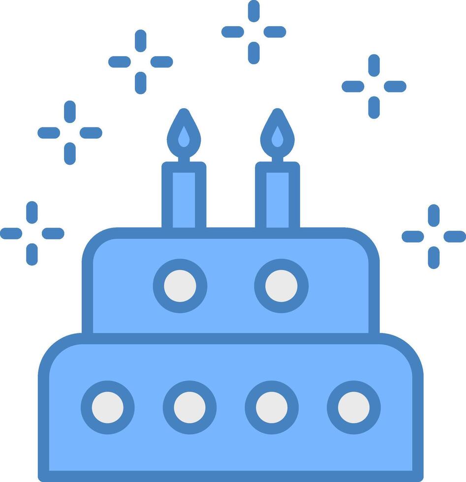 Kuchen Linie gefüllt Blau Symbol vektor