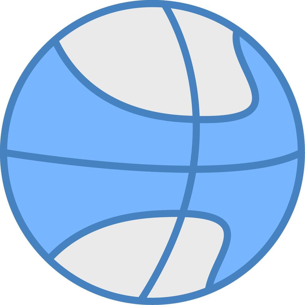 Basketball Linie gefüllt Blau Symbol vektor