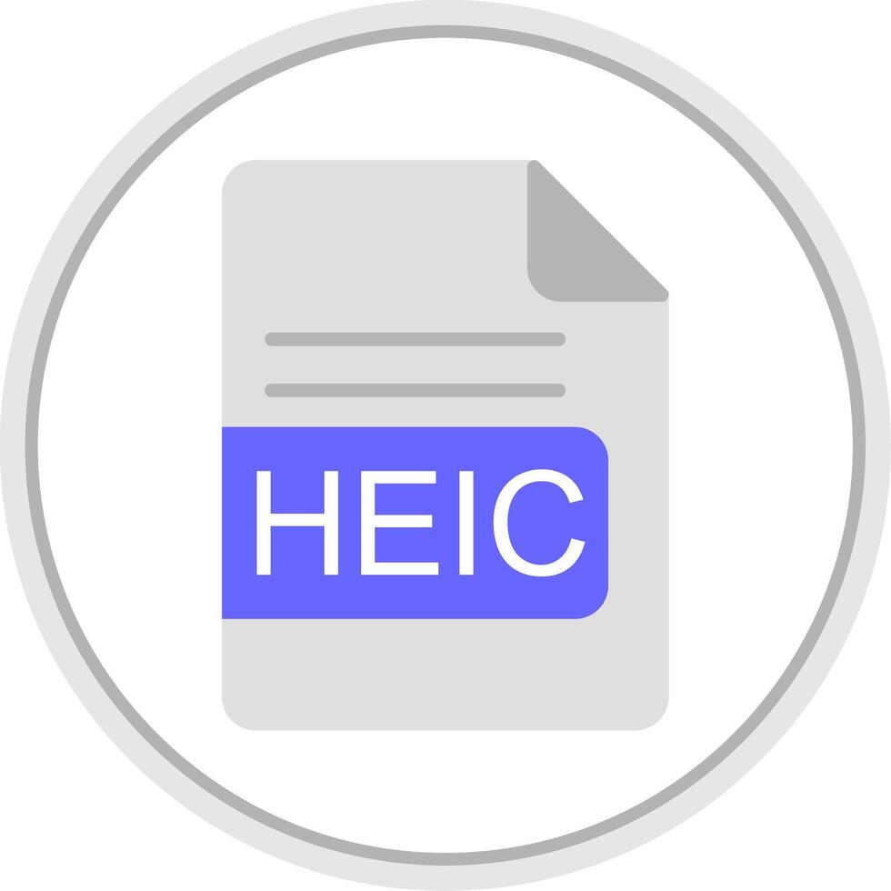 heic fil formatera platt cirkel ikon vektor