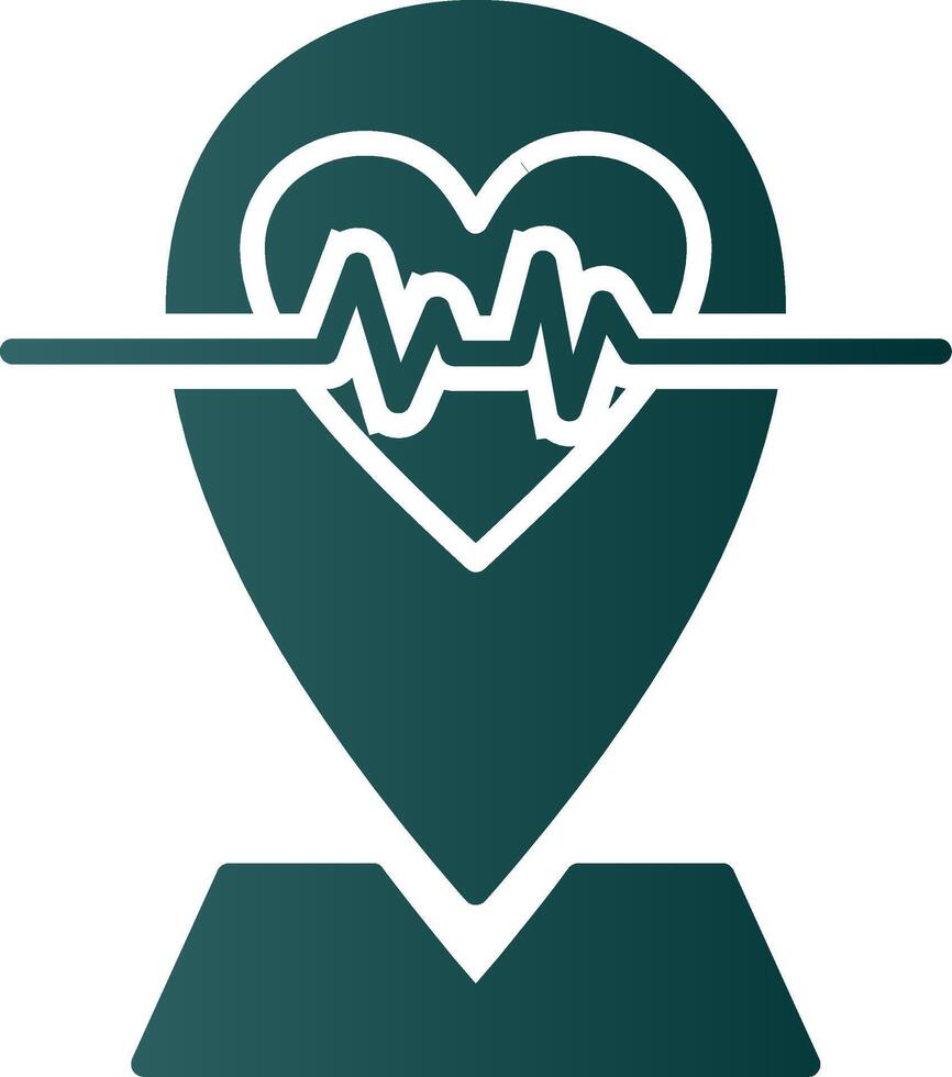 Defibrillator Ort Glyphe Gradient Symbol vektor