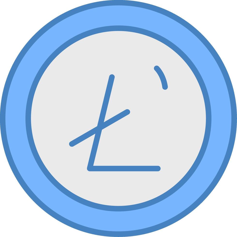 Litecoin Linie gefüllt Blau Symbol vektor