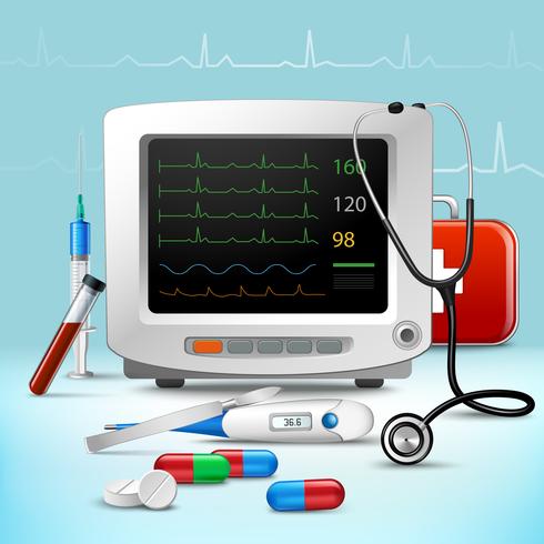Realistisk medicinsk tillbehörssats vektor