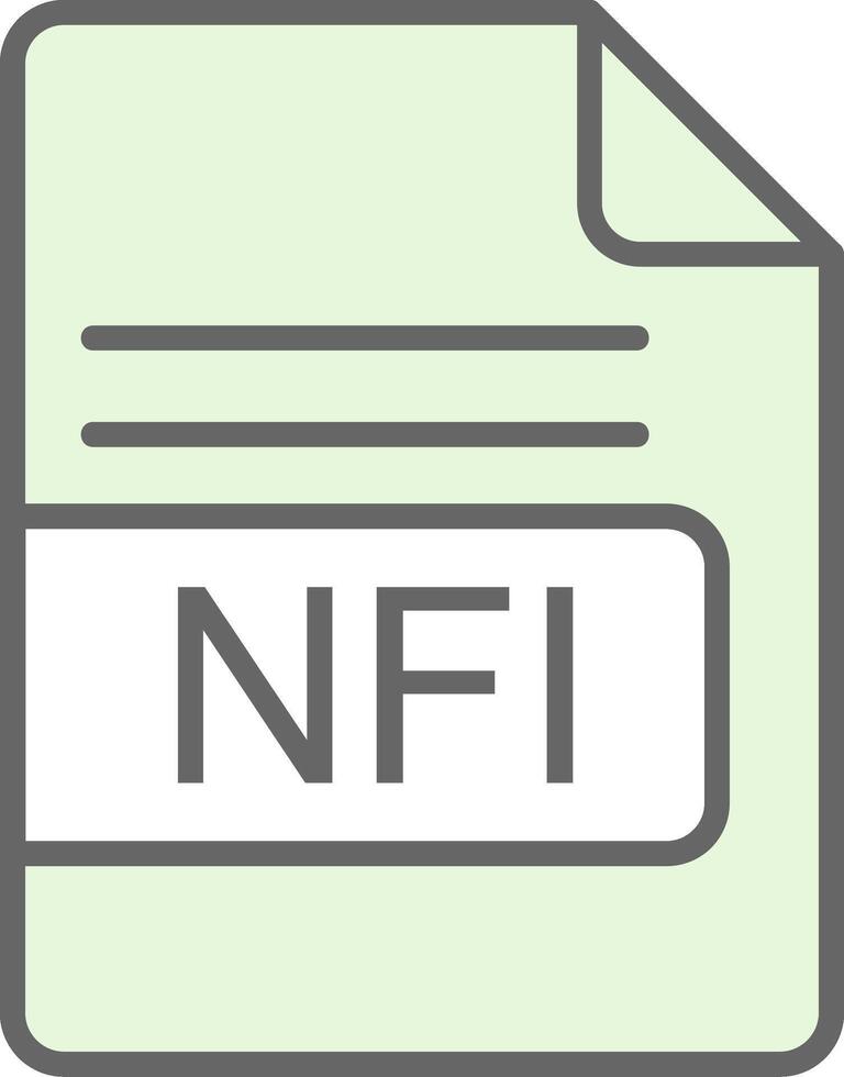 nfi fil formatera fylla ikon design vektor