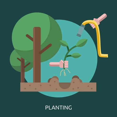 Plantering konceptuell illustration design vektor