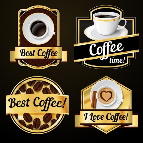 Kaffee-Etiketten gesetzt vektor
