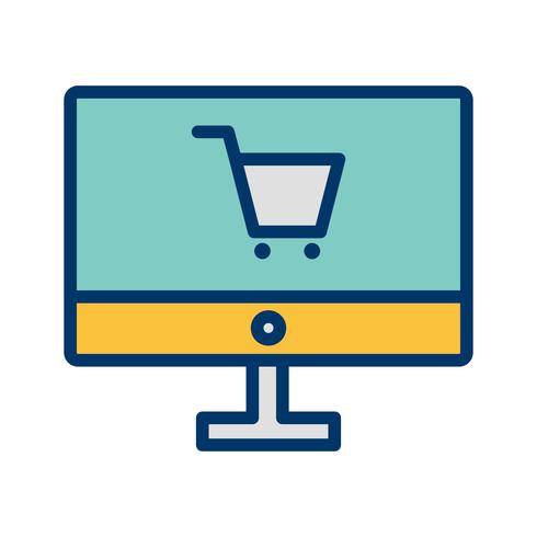 vektor online shopping ikon