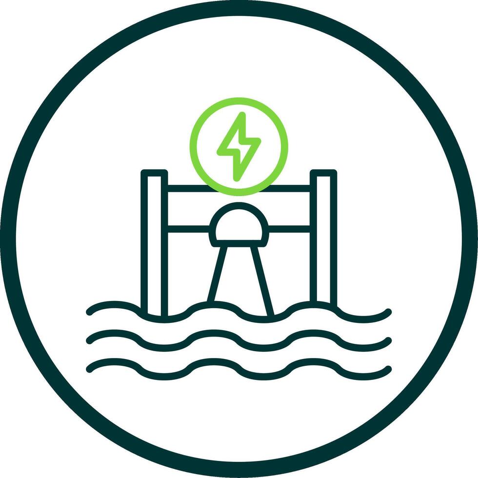 Wasserkraft Linie Kreis Symbol Design vektor