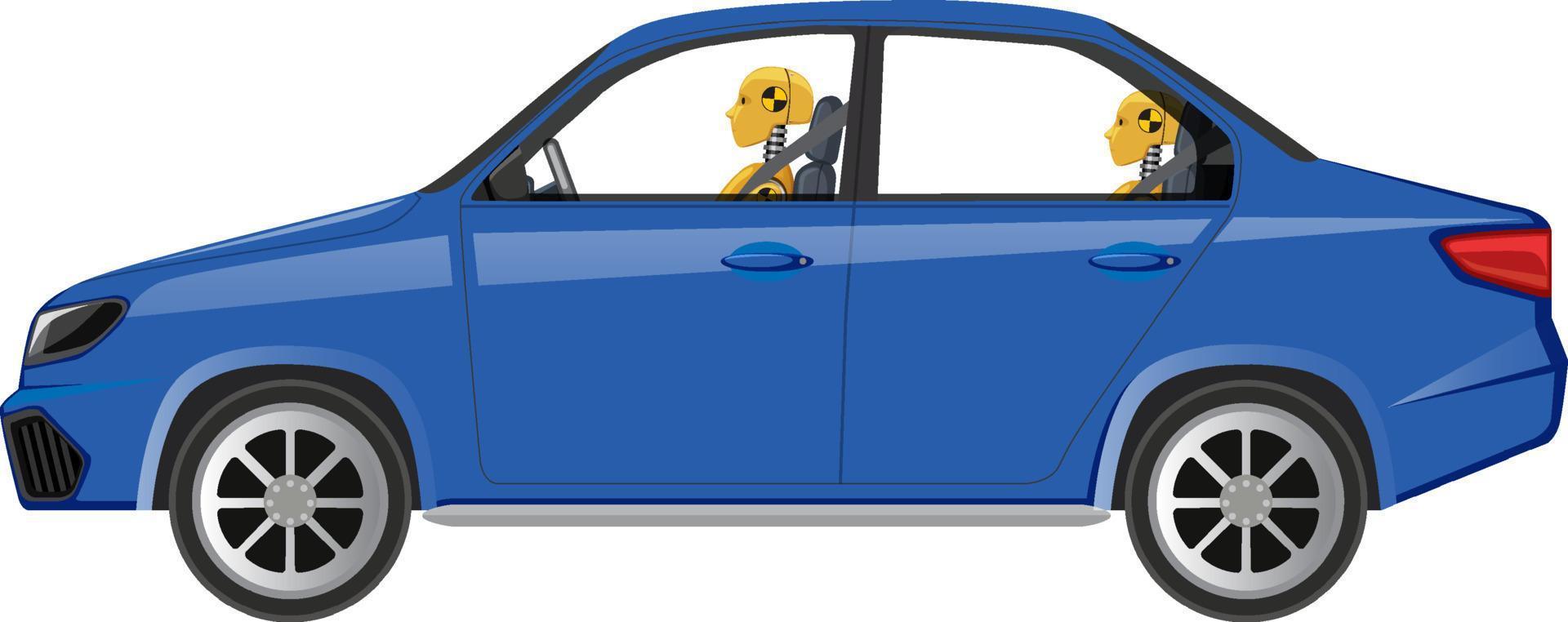 blå sedanbil isolerad på vit bakgrund vektor