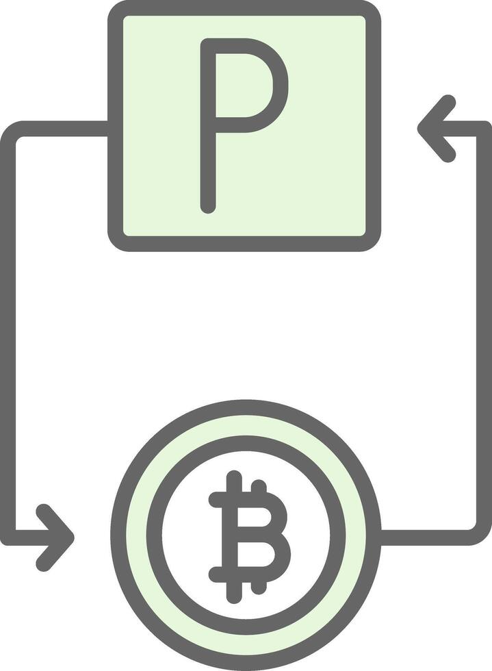Bitcoin Paypal Stutfohlen Symbol Design vektor