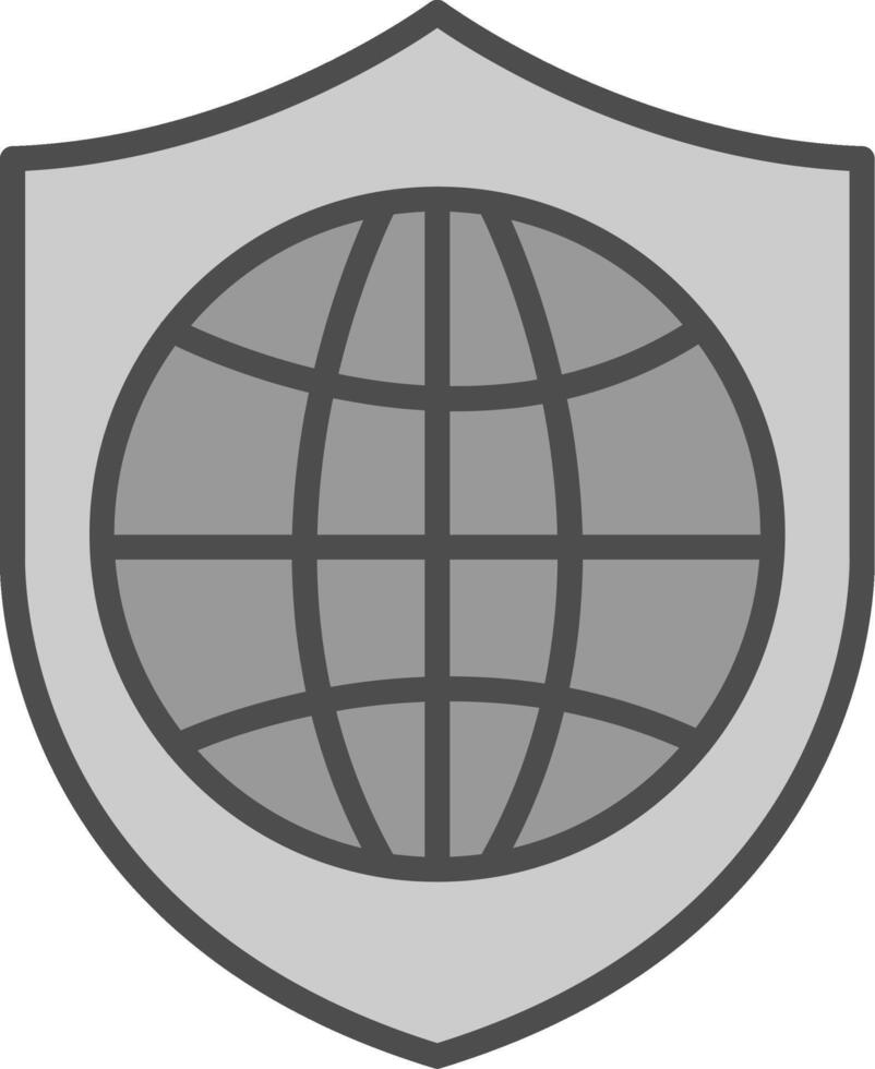 global säkerhet linje fylld gråskale ikon design vektor