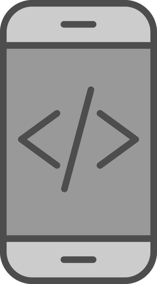 App Entwicklung Linie gefüllt Graustufen Symbol Design vektor
