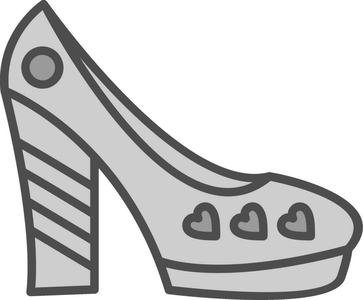 Schuhe Linie gefüllt Graustufen Symbol Design vektor