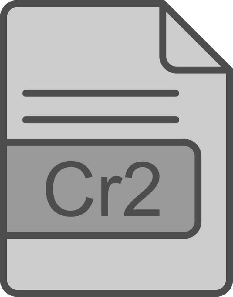 cr2 Datei Format Linie gefüllt Graustufen Symbol Design vektor